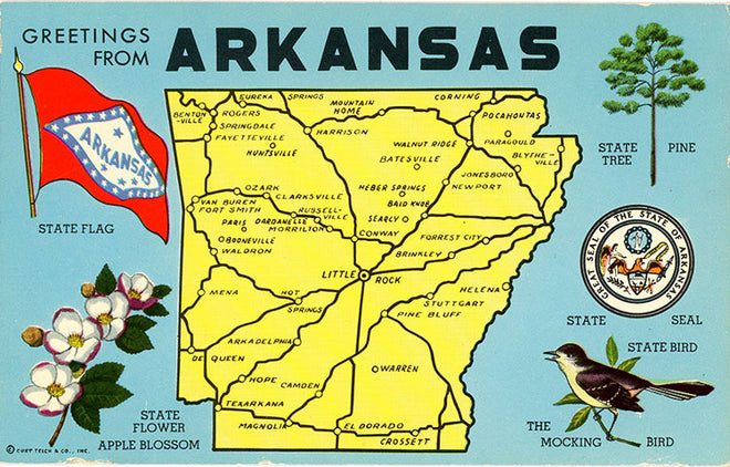 U.S. State Map Postcards