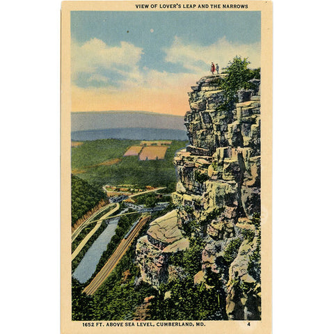 Cumberland Maryland Lover's Leap & The Narrows Vintage Postcard (unused) - Vintage Postcard Boutique