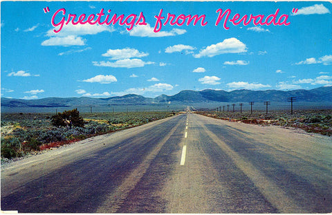 Nevada Highways & Deserts Vintage Postcard 1950s (unused) - Vintage Postcard Boutique