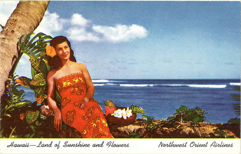 Hawaii Northwest Orient Airlines Vintage Postcard - Vintage Postcard Boutique