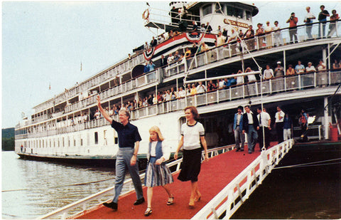 President Jimmy Carter & Family on Mississippi Delta Queen Riverboat Vintage Postcard 1980 (unused) - Vintage Postcard Boutique