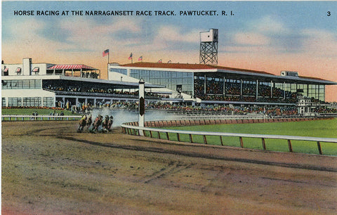 Pawtucket Rhode Island Narragansett Race Track Horse Racing Vintage Postcard (unused) - Vintage Postcard Boutique