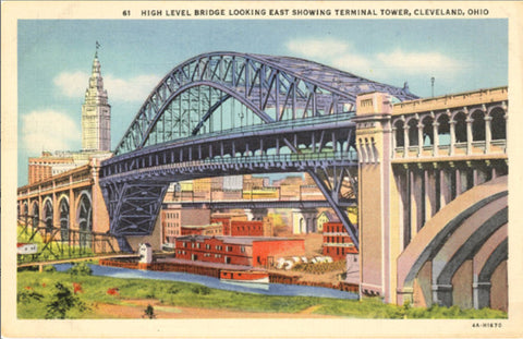 Cleveland Ohio High Level Bridge & Terminal Tower Vintage Postcard (unused) - Vintage Postcard Boutique
