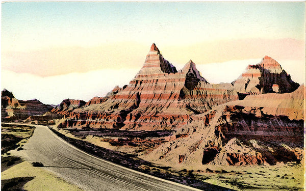 Badlands Cedar Pass South Dakota Vintage Hand Colored Postcard 1910s (unused) - Vintage Postcard Boutique