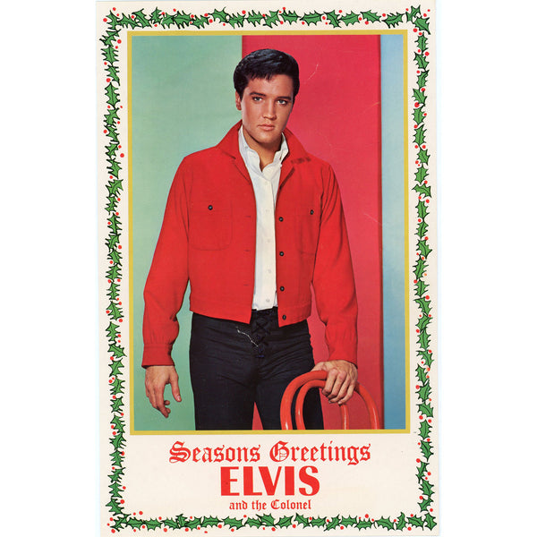Elvis and the Colonel Seasons Greetings Card 1966