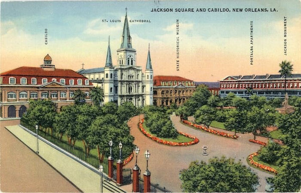 Jackson Square New Orleans Louisiana Vintage Postcard (unused) - Vintage Postcard Boutique