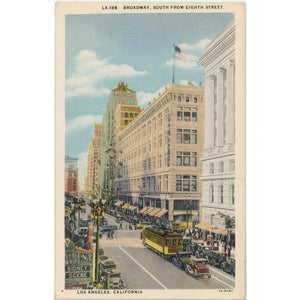 Los Angeles California Broadway South from Eighth St Vintage Postcard (unposted) - Vintage Postcard Boutique