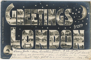 London England Large Letter Vintage Real Photo Greetings Postcard 1905 - Vintage Postcard Boutique