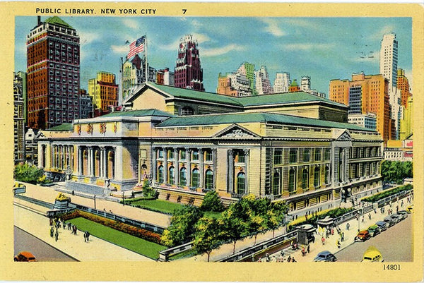 New York City Public Library Manhattan NYC Vintage Postcard (unused) - Vintage Postcard Boutique
