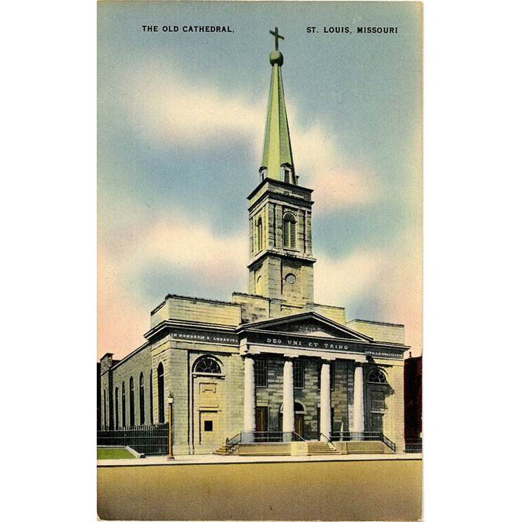 Old Cathedral Walnut Street Downtown St. Louis Missouri Vintage Postcard (unused)