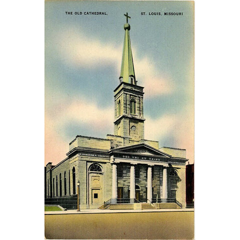 Old Cathedral Walnut Street Downtown St. Louis Missouri Vintage Postcard (unused)