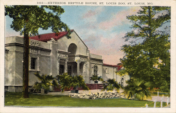 St. Louis Zoo Reptile House Exterior Forest Park Missouri Vintage Postcard (unposted) - Vintage Postcard Boutique