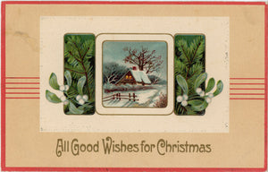 Good Wishes for Christmas Embossed Vintage Postcard c1910 - Vintage Postcard Boutique