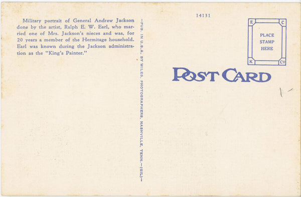 Andrew Jackson Military Portrait 7th President Vintage Postcard (unposted)