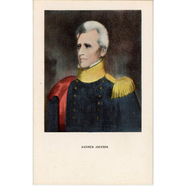 Andrew Jackson Military Portrait 7th President Vintage Postcard (unposted)