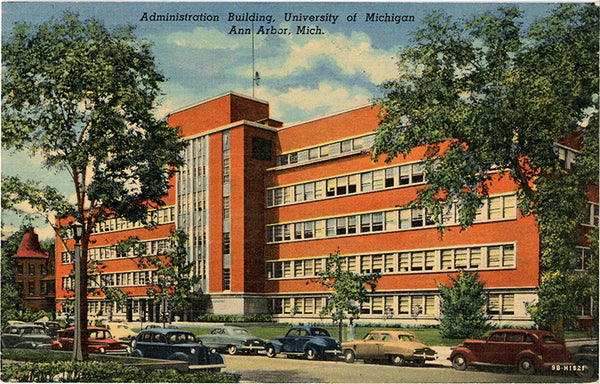 University of Michigan Ann Arbor Administration Building Vintage Postcard (unused)