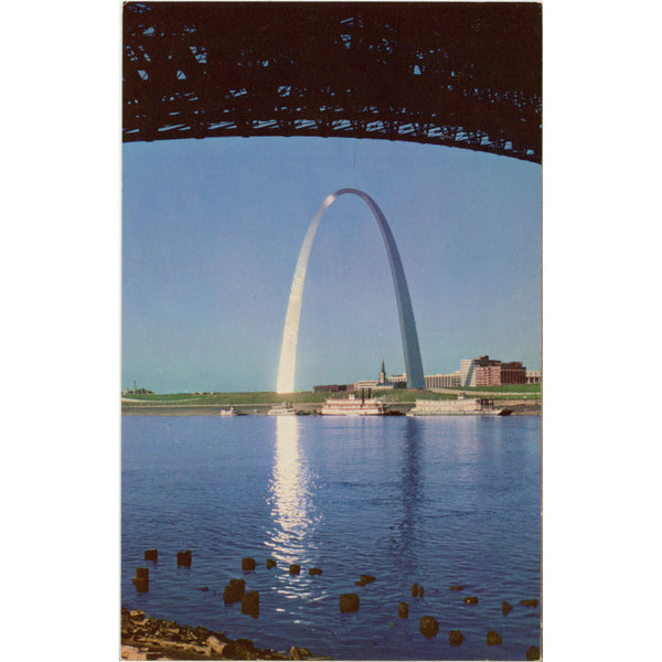 Gateway Arch Sunrise St. Louis Missouri Mississippi River Vintage Postcard (unposted)