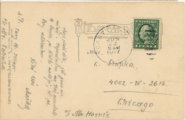 Arlington Heights Sporting Club Illinois Vintage RPPC Postcard 1917