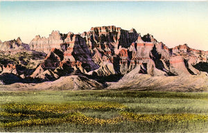 Badlands Ancient Architecture South Dakota Vintage Hand Colored Postcard 1910s (unused) - Vintage Postcard Boutique