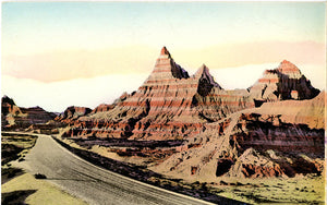 Badlands Cedar Pass South Dakota Vintage Hand Colored Postcard 1910s (unused) - Vintage Postcard Boutique
