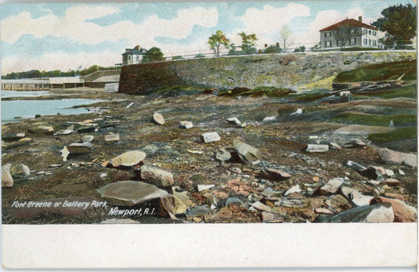 Newport Rhode Island Fort Greene Battery Park Vintage Postcard c1905