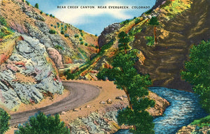 Bear Creek Canyon Highway Denver Mountain Parks Colorado Vintage Postcard (unused) - Vintage Postcard Boutique