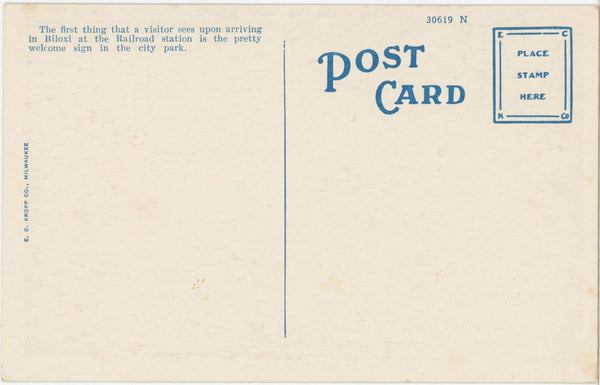 Biloxi City Park Mississippi Vintage Postcard c. 1920s (unposted)