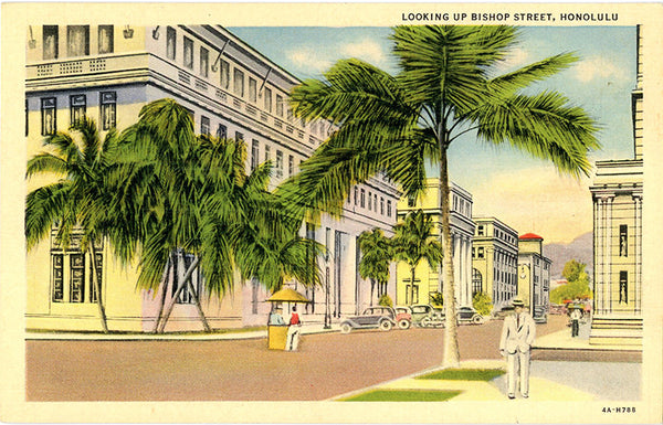 Honolulu Hawaii Bishop Street Vintage Postcard (unused) - Vintage Postcard Boutique