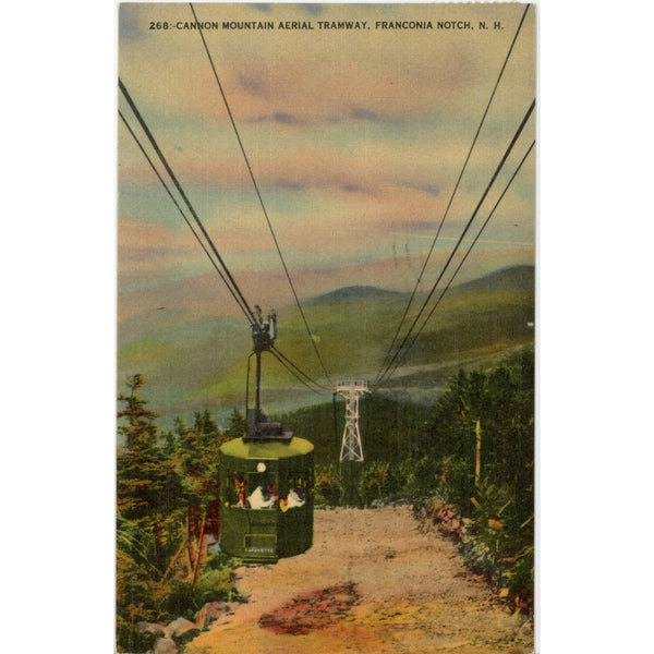 Cannon Mountain Tramway Franconia Notch New Hampshire Vintage Postcard 1946