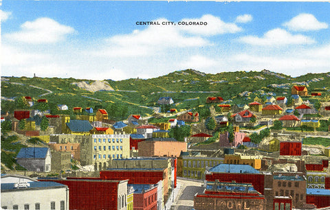 Central City Colorado Aerial View Vintage Postcard (unused)