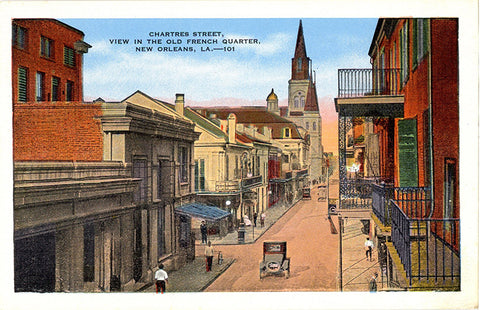 New Orleans Louisiana Chartres Street Old French Quarter Vintage Postcard (unused)