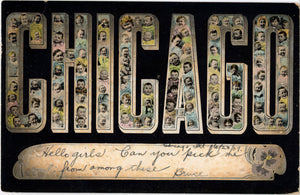 Chicago Illinois Large Letter Baby Heads Vintage Real Photo Postcard 1907 - Vintage Postcard Boutique