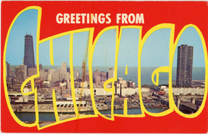 Chicago Illinois Large Letter Vintage ChromePostcard (unposted) - Vintage Postcard Boutique