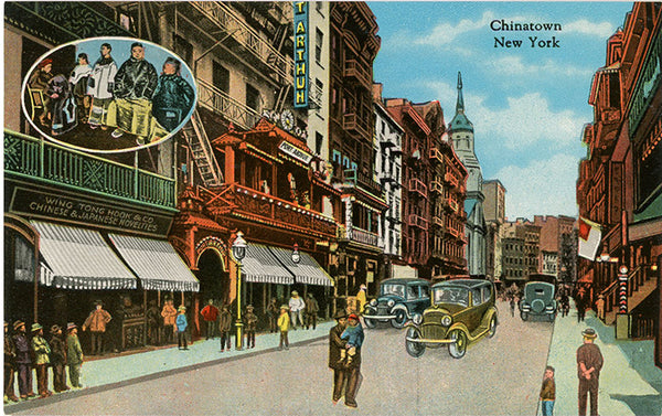 Chinatown Street Scene Wing Tong Hook & Co New York City NYC Vintage Postcard (unused) - Vintage Postcard Boutique