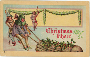 Vintage Christmas Cheer Postcard Hoover & Sons 1922 - Vintage Postcard Boutique
