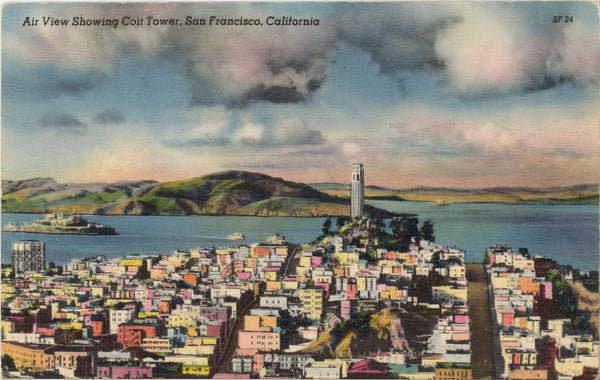 San Francisco Coit Tower Telegraph Hill California Vintage Postcard (unposted)