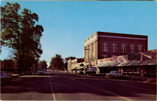 Crossett Arkansas Main Street Looking North Vintage Postcard 1960s (unposted)