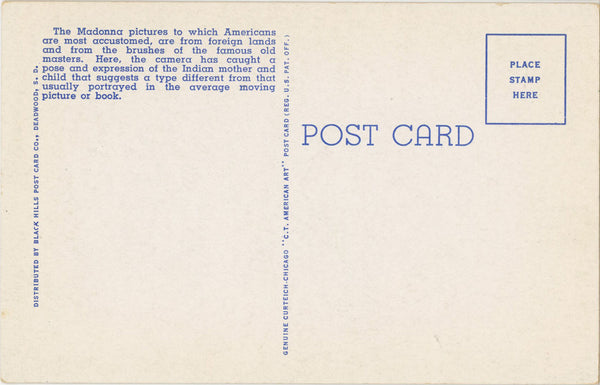 Crow Indian Madonna Vintage Native American Postcard (unposted)