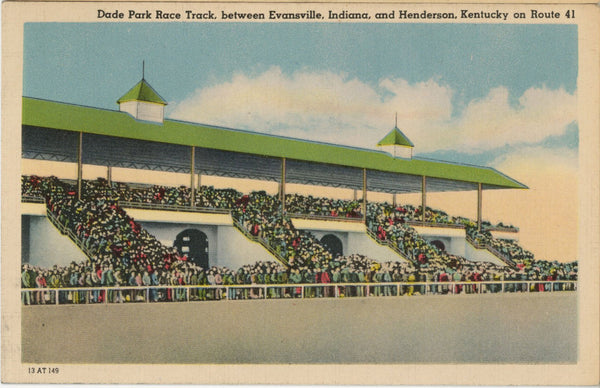 Henderson Kentucky Dade Park Race Track Vintage Postcard (unposted)