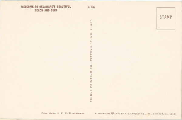 Rehoboth Beach & Surf Delaware Vintage Postcard (unused)