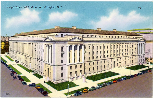 Department of Justice DOJ Washington D.C. Vintage Postcard (unused)