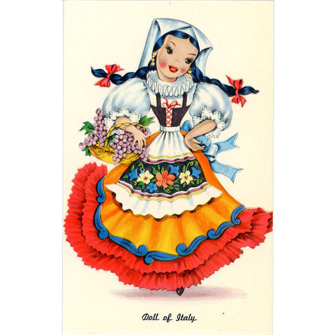 Doll of Italy Vintage Postcard - Dolls of Many Lands Series (unused)