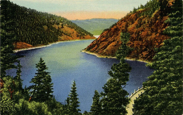 Eagle Nest Lake & Dam New Mexico Vintage Postcard (unused)