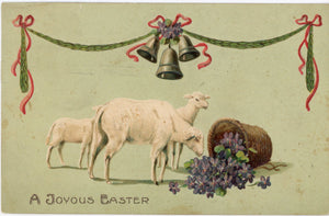 Vintage Embossed Easter Lambs Postcard 1912 - Vintage Postcard Boutique