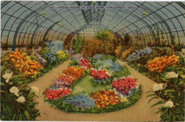 Eden Park Green House Cincinnati Ohio Vintage Postcard 1945