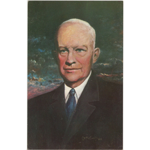 President Dwight D. Eisenhower Oil Painting Vintage Postcard (unused)