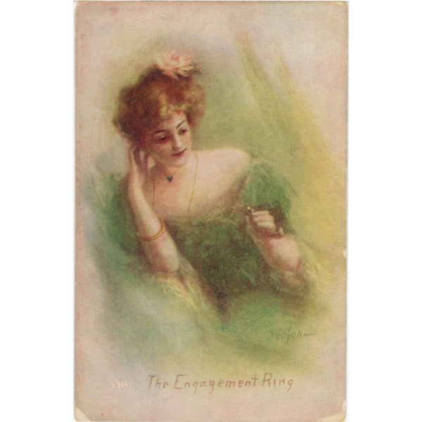The Engagement Ring Pretty Woman Postcard Signed Kenyon (unused)