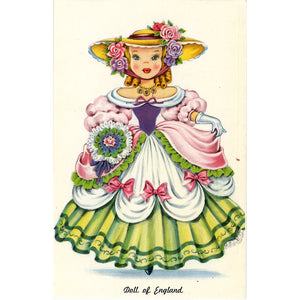 Doll of England Vintage Postcard - Dolls of Many Lands Series (unused) - Vintage Postcard Boutique