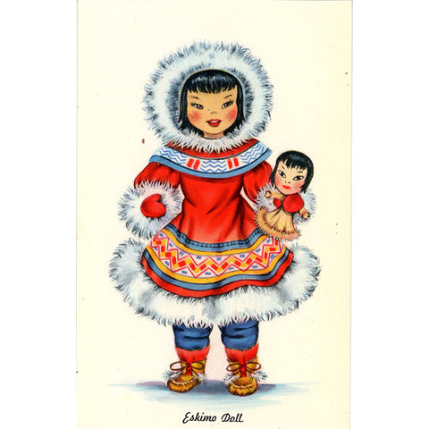 Eskimo Doll Vintage Postcard - Dolls of Many Lands Series (unused)