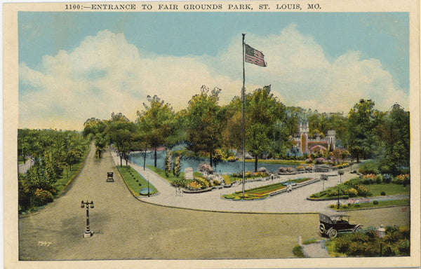 Fair Grounds Park Entrance St. Louis Missouri Vintage Postcard c. 1920s (unused)